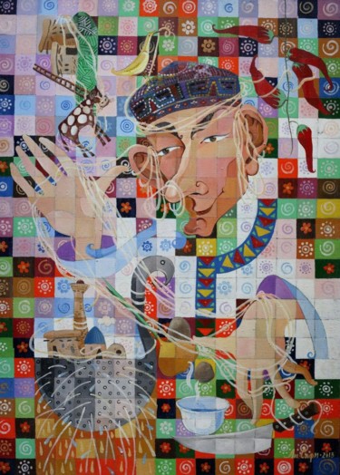 Картина под названием "лагманщик 90х80  х.…" - Mariya (Мария) Li-Safi (Ли-Сафи), Подлинное произведение искусства, Акрил