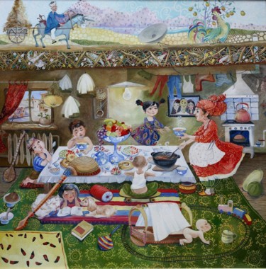 где моя большая ложка 70х70 хм 2015г Peinture intitulée "где моя большая лож…" par Mariya (Мария) Li-Safi (Ли-Сафи), Œuvre d'art originale, Huile