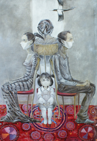 Painting titled "Диптих карантин Ожи…" by Mariya Mariia Li Safi Li Safi, Original Artwork, Oil