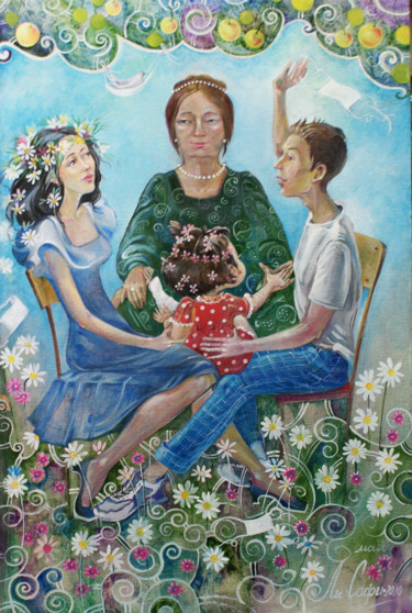 Painting titled "диптих карантин Исц…" by Mariya Mariia Li Safi Li Safi, Original Artwork, Oil