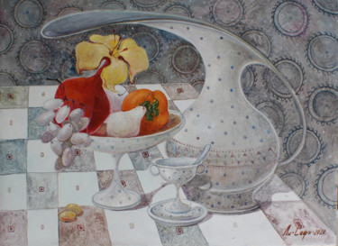 Картина под названием "Натюрморт 1 хм 2020" - Mariya (Мария) Li-Safi (Ли-Сафи), Подлинное произведение искусства, Масло