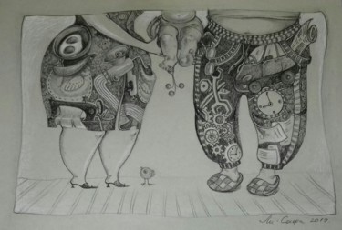 Картина под названием "Серия "Чьи ноги?" 1…" - Mariya (Мария) Li-Safi (Ли-Сафи), Подлинное произведение искусства, Древесный…
