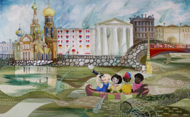 Картина под названием "Вдоль по Питерской…" - Mariya (Мария) Li-Safi (Ли-Сафи), Подлинное произведение искусства, Масло