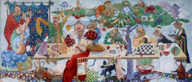 Картина под названием "кафе - мафе 60х135…" - Mariya (Мария) Li-Safi (Ли-Сафи), Подлинное произведение искусства, Масло