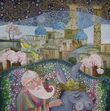 Картина под названием "Мой город 100х100 х…" - Mariya (Мария) Li-Safi (Ли-Сафи), Подлинное произведение искусства, Масло