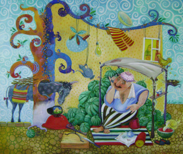 Peinture intitulée "арбузник 65х75 хм 2…" par Mariya Mariia Li Safi Li Safi, Œuvre d'art originale, Huile