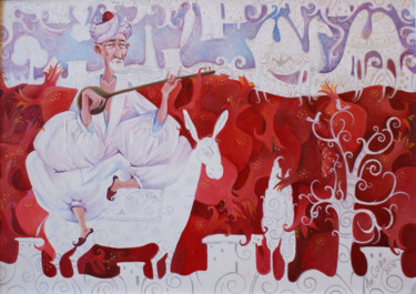 Картина под названием "триптих Гранатовая…" - Mariya (Мария) Li-Safi (Ли-Сафи), Подлинное произведение искусства, Масло
