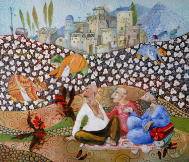 Painting titled "Хлопок 65х75 хм 201…" by Mariya Mariia Li Safi Li Safi, Original Artwork, Oil