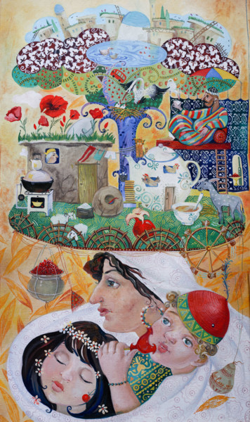 Painting titled "Хурозканд (сахарный…" by Mariya Mariia Li Safi Li Safi, Original Artwork, Oil