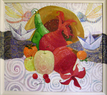 Pittura intitolato "Триптих. Кораблики…" da Mariya Mariia Li Safi Li Safi, Opera d'arte originale, Olio
