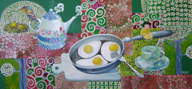 Картина под названием "завтрак 50х100 хм 2…" - Mariya (Мария) Li-Safi (Ли-Сафи), Подлинное произведение искусства, Масло
