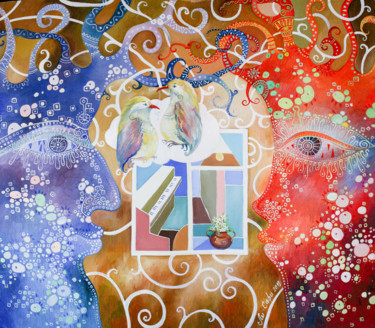 Картина под названием "Осенний диалог 65х7…" - Mariya (Мария) Li-Safi (Ли-Сафи), Подлинное произведение искусства, Масло