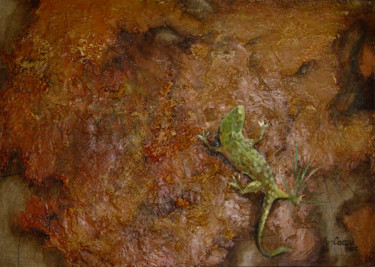 Картина под названием "Саламандра. 50х70 х…" - Mariya (Мария) Li-Safi (Ли-Сафи), Подлинное произведение искусства, Масло