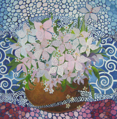 Картина под названием "цветочки 50х50 хм 2…" - Mariya (Мария) Li-Safi (Ли-Сафи), Подлинное произведение искусства, Масло