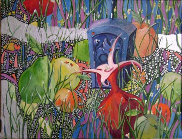Картина под названием "Фрукты в траве х.м…" - Mariya (Мария) Li-Safi (Ли-Сафи), Подлинное произведение искусства, Масло