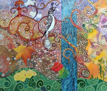 Картина под названием "Серебряный дождь х.…" - Mariya (Мария) Li-Safi (Ли-Сафи), Подлинное произведение искусства, Масло