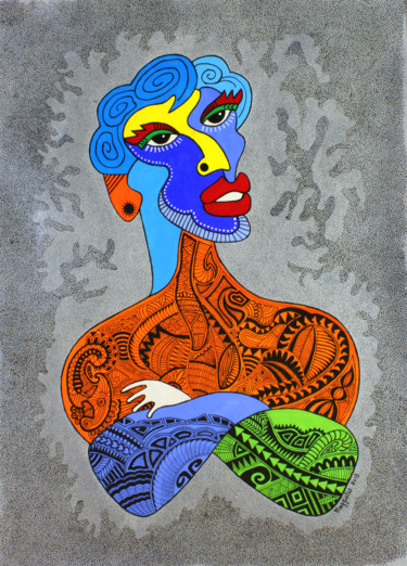 Painting titled "Picasso tattoo sign…" by Lee Art Gallery, Original Artwork, Acrylic