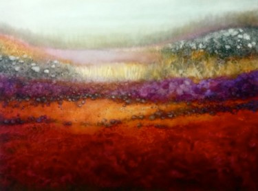 Painting titled "Stratum" by Lee Campbell, Original Artwork, Oil Mounted on Wood Stretcher frame