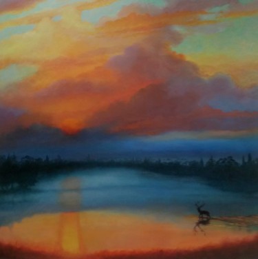 Painting titled "Roi Soleil II" by Lee Campbell, Original Artwork, Oil