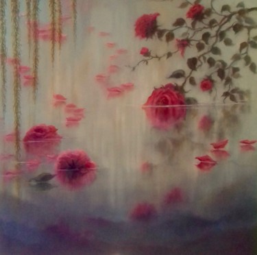 Картина под названием "La dérive de Rose" - Lee Campbell, Подлинное произведение искусства, Масло