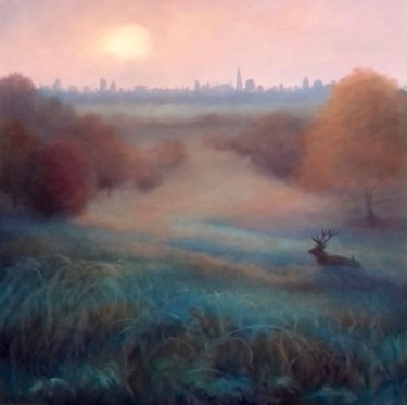 Painting titled "Morning Mist Richmo…" by Lee Campbell, Original Artwork, Oil