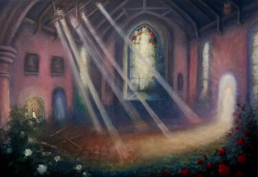 Картина под названием "Lumière Fhantöme" - Lee Campbell, Подлинное произведение искусства, Масло Установлен на Деревянная ра…