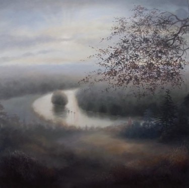 Peinture intitulée "Petersham Mist" par Lee Campbell, Œuvre d'art originale, Huile