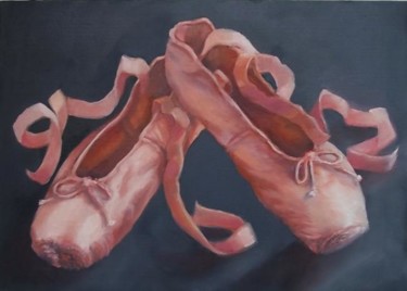 Peinture intitulée "Pink Satin" par Lee Campbell, Œuvre d'art originale, Huile