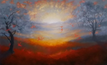Картина под названием "Where Angels Dance" - Lee Campbell, Подлинное произведение искусства, Масло