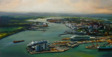 Painting titled "The Port of Southam…" by Lee Campbell, Original Artwork, Oil