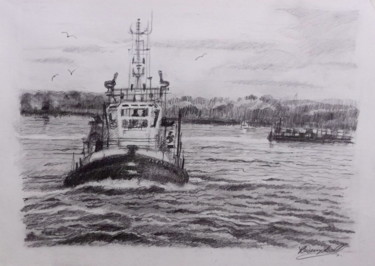 Drawing titled "Solent Study" by Lee Campbell, Original Artwork, Graphite