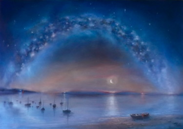 Painting titled "Celestial" by Lee Campbell, Original Artwork, Oil