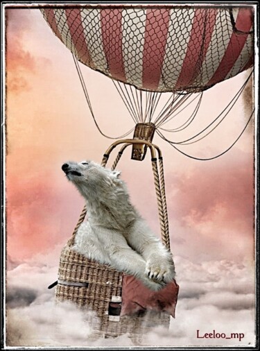 Arts numériques intitulée "SWEET Polar bear in…" par Leeloo_mp, Œuvre d'art originale, Collage numérique
