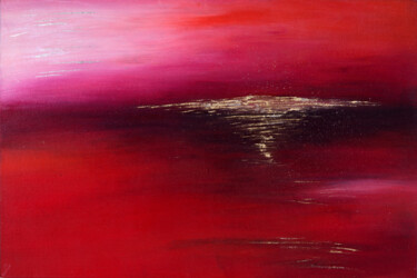 Painting titled "Scarlet sunset." by Leena Amelina, Original Artwork, Acrylic