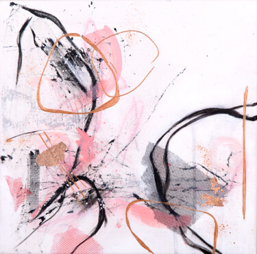 Peinture intitulée "Small mix in pink." par Leena Amelina, Œuvre d'art originale, Acrylique Monté sur Châssis en bois