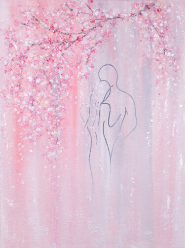 Картина под названием "Flowering time." - Leena Amelina, Подлинное произведение искусства, Акрил