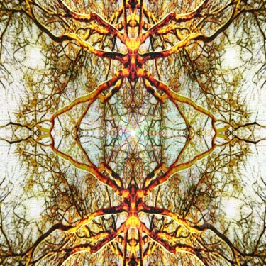 Artes digitais intitulada "Tree Temple Mandala…" por Leendert Hendrik, Obras de arte originais, Pintura digital