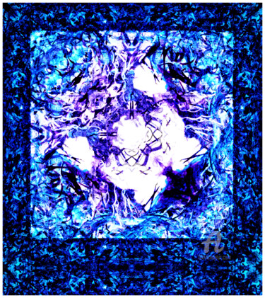 Printmaking titled "Devotion in Blue" by Leendert Hendrik, Original Artwork
