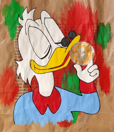 Painting titled "SCROOGE MCDUCK AND…" by Leetruka, Original Artwork, Acrylic