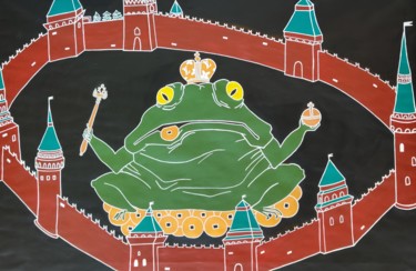 Schilderij getiteld "Tree legged toad" door Leetruka, Origineel Kunstwerk, Acryl