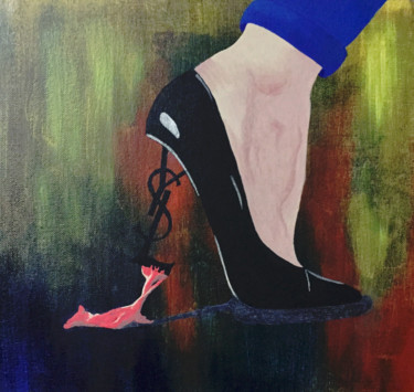 Schilderij getiteld "SORRY, YSL" door Leetruka, Origineel Kunstwerk, Acryl