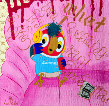 Painting titled "FASHIONISTA - bird,…" by Leetruka, Original Artwork, Acrylic