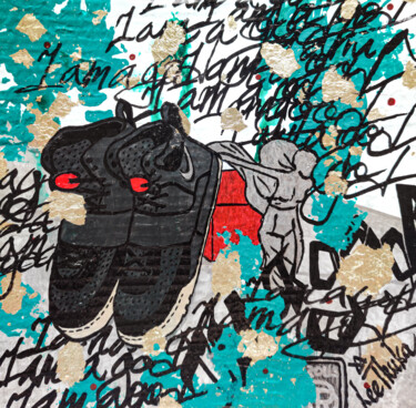 Картина под названием "KANYE WEST'S NIKE -…" - Leetruka, Подлинное произведение искусства, Акрил