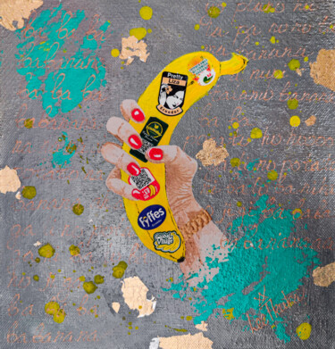 Peinture intitulée "BABANANA - abstract…" par Leetruka, Œuvre d'art originale, Acrylique Monté sur Autre panneau rigide
