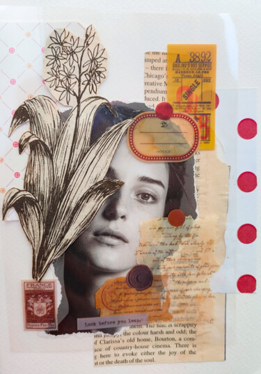 Collagen mit dem Titel "Hyacinth - collage,…" von Leetruka, Original-Kunstwerk, Collagen