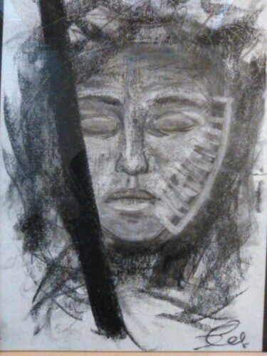 Рисунок под названием "meditation 02" - Desire Lefebvre, Подлинное произведение искусства, Древесный уголь