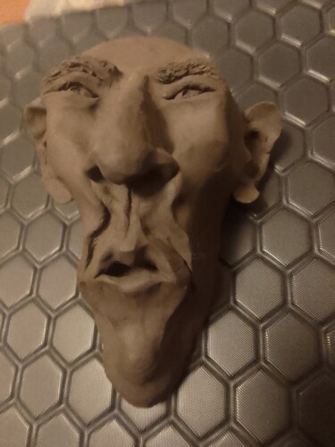 Escultura intitulada "face" por Desire Lefebvre, Obras de arte originais, Argila