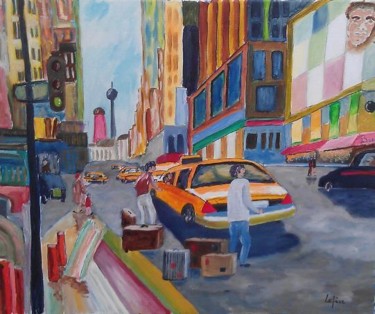 Peinture intitulée "New York 2" par Jean Claude Lefeve, Œuvre d'art originale, Huile