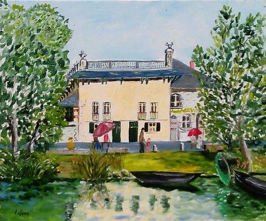 Peinture intitulée "Le Cottage à Magné…" par Jean Claude Lefeve, Œuvre d'art originale, Huile