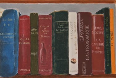 Peinture intitulée "mes livres de passi…" par Le Fléchois, Œuvre d'art originale, Pastel Monté sur artwork_cat.